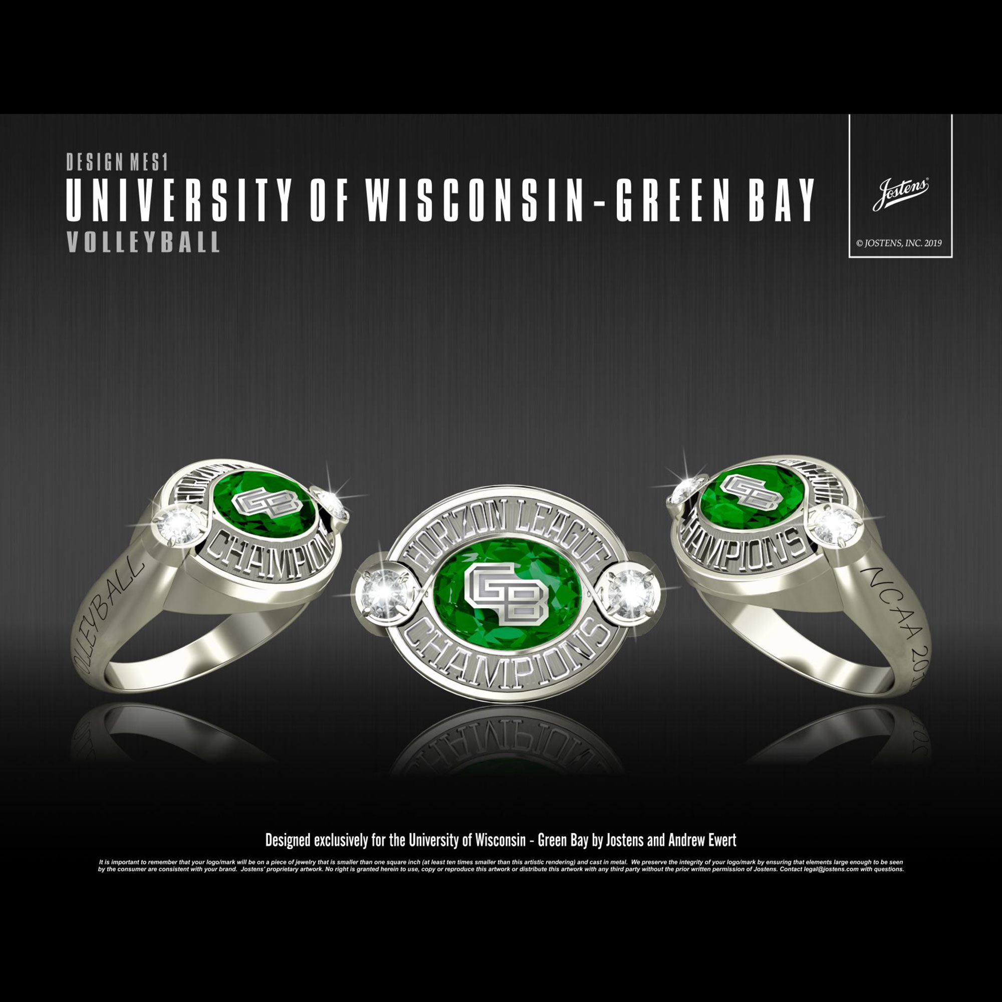University of Wisconsin-Green Bay Women's Volleyball 2018 Horizon League Championship Ring