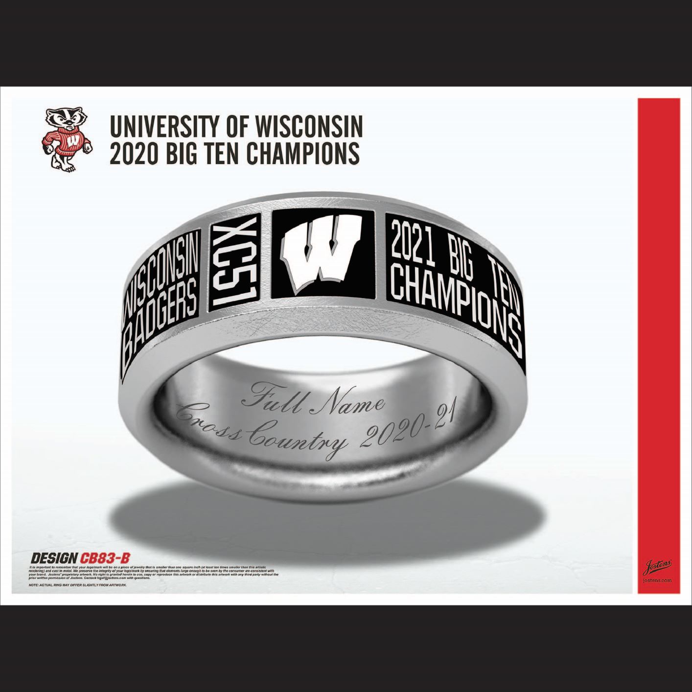 University of Wisconsin Women's Cross Country 2020 Big Ten Championship Ring