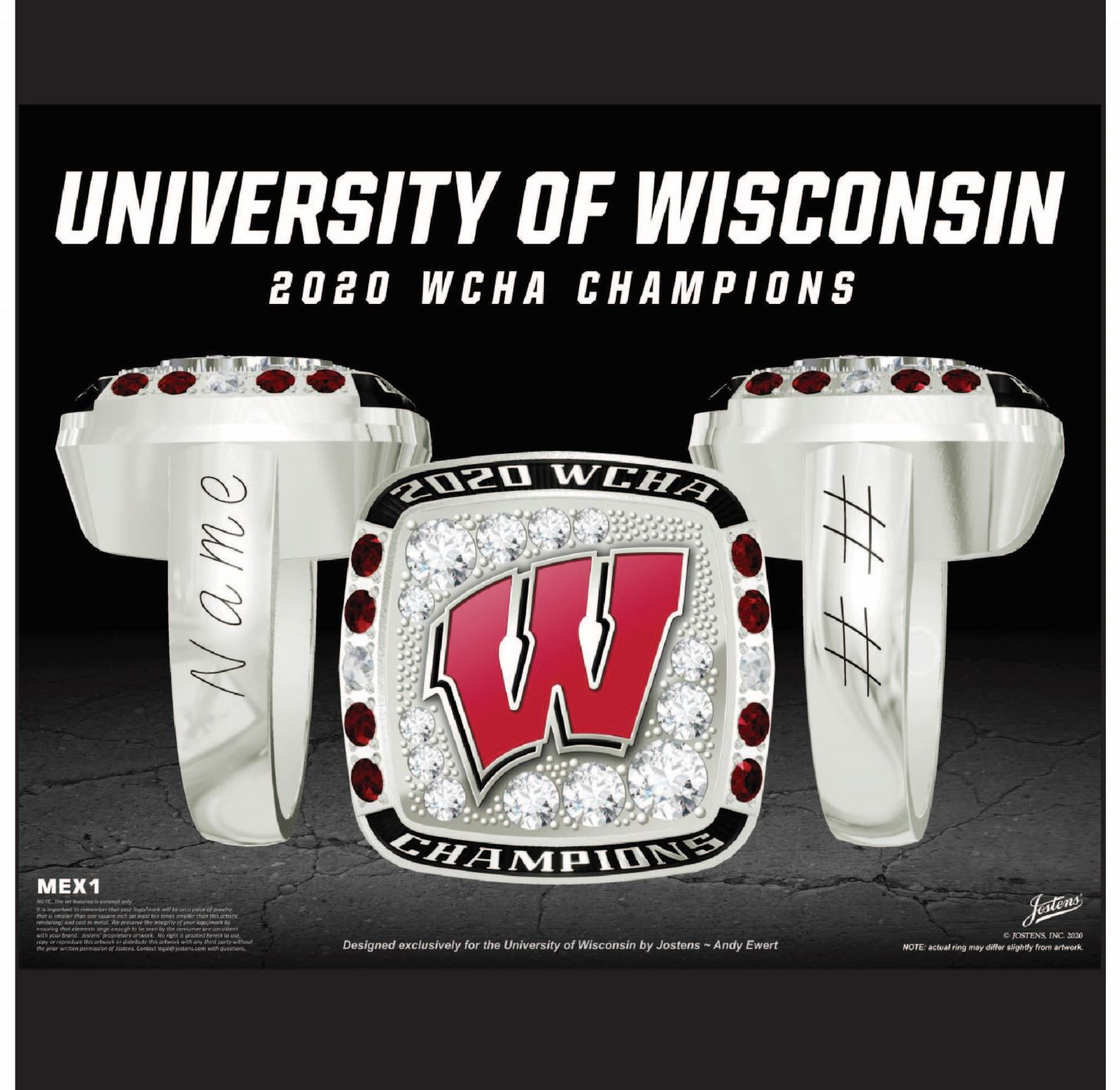 University of Wisconsin Women's Hockey 2020 WCHA Championship Ring