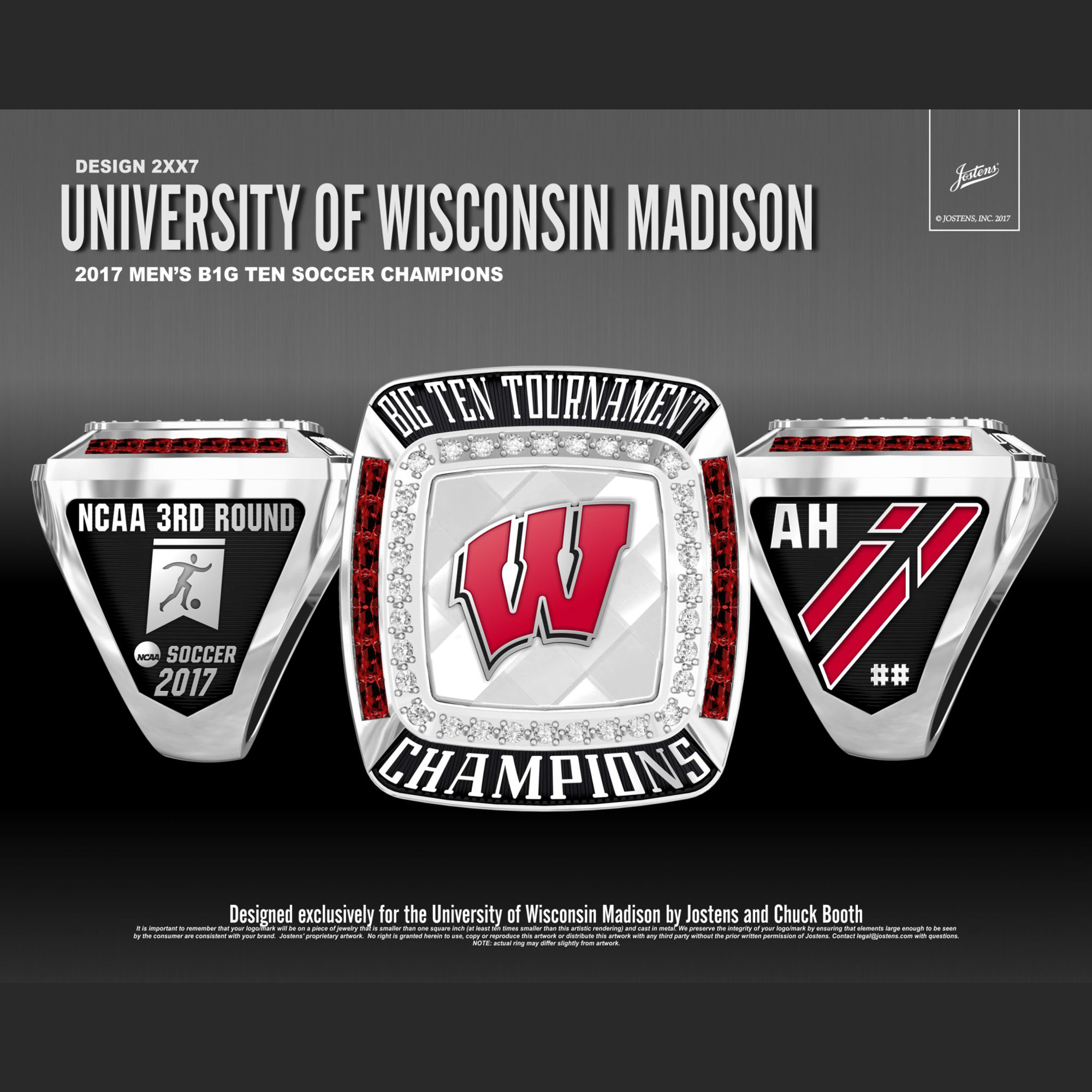University of Wisconsin Men's Soccer 2017 Big Ten Tournament Championship Ring