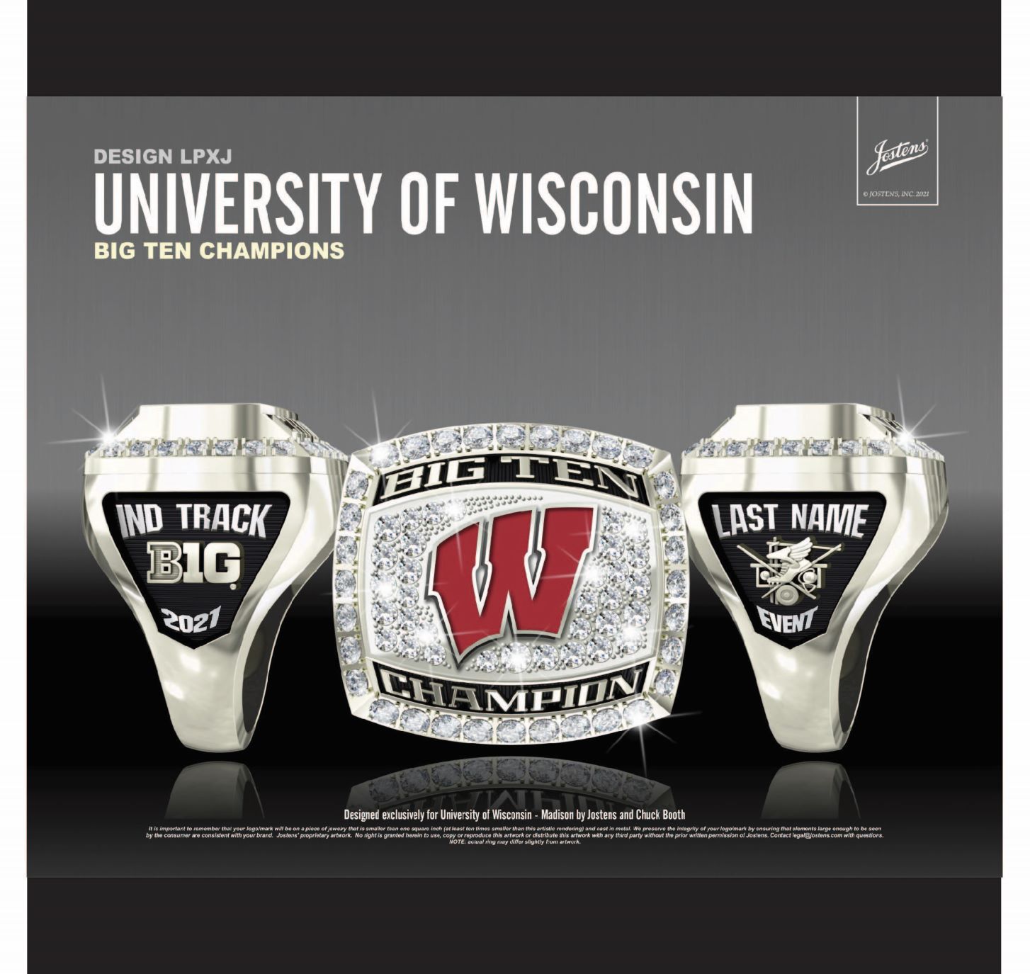 University of Wisconsin Track & Field 2021 Big Ten Championship Ring