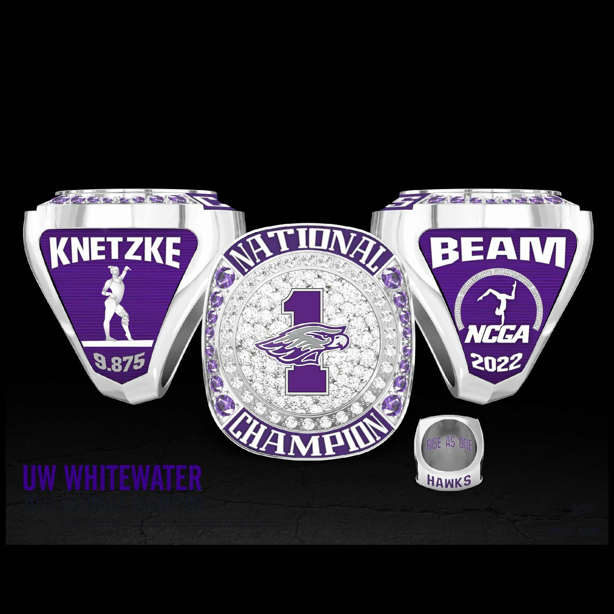 University of Wisconsin-Whitewater Women's Gymnastics 2023 National Championship Ring