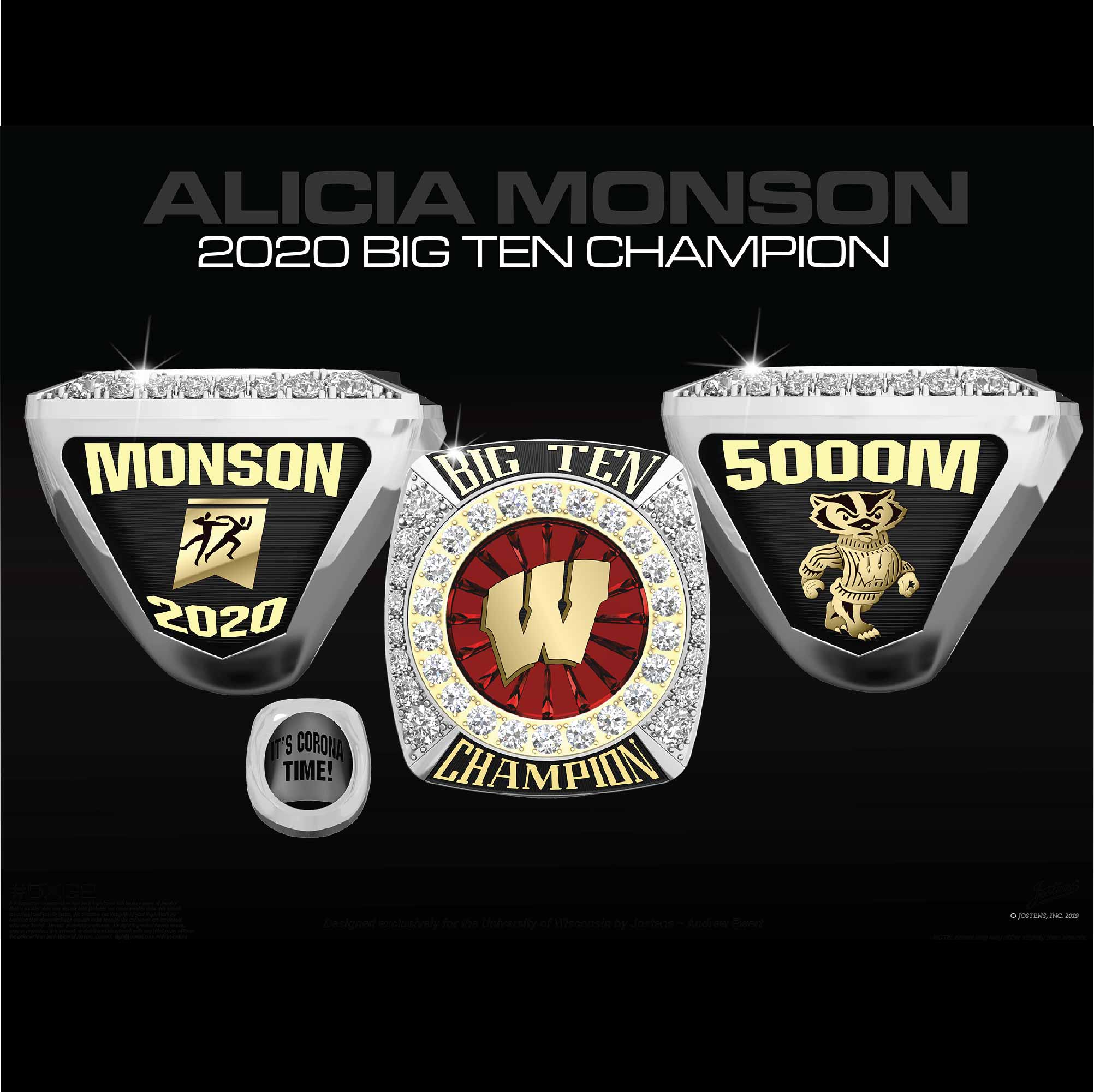 University of Wisconsin Women's Track & Field 2020 Big Ten Championship Ring