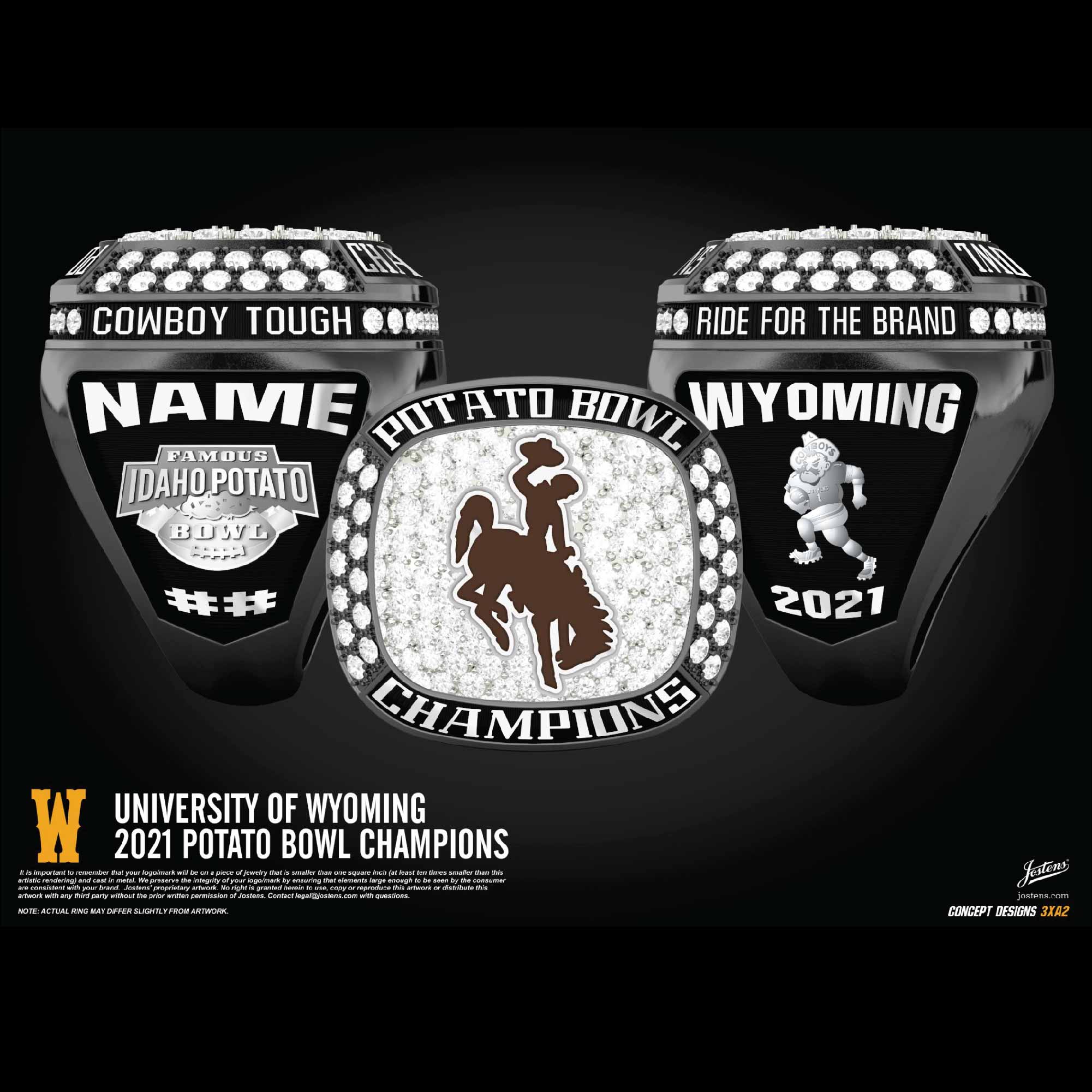 University of Wyoming Men's Football 2021 Potato Bowl Championship Ring