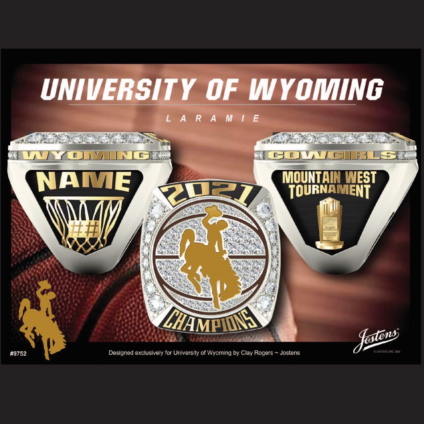 University of Wyoming Women's Basketball 2021 Mountain West Championship Ring