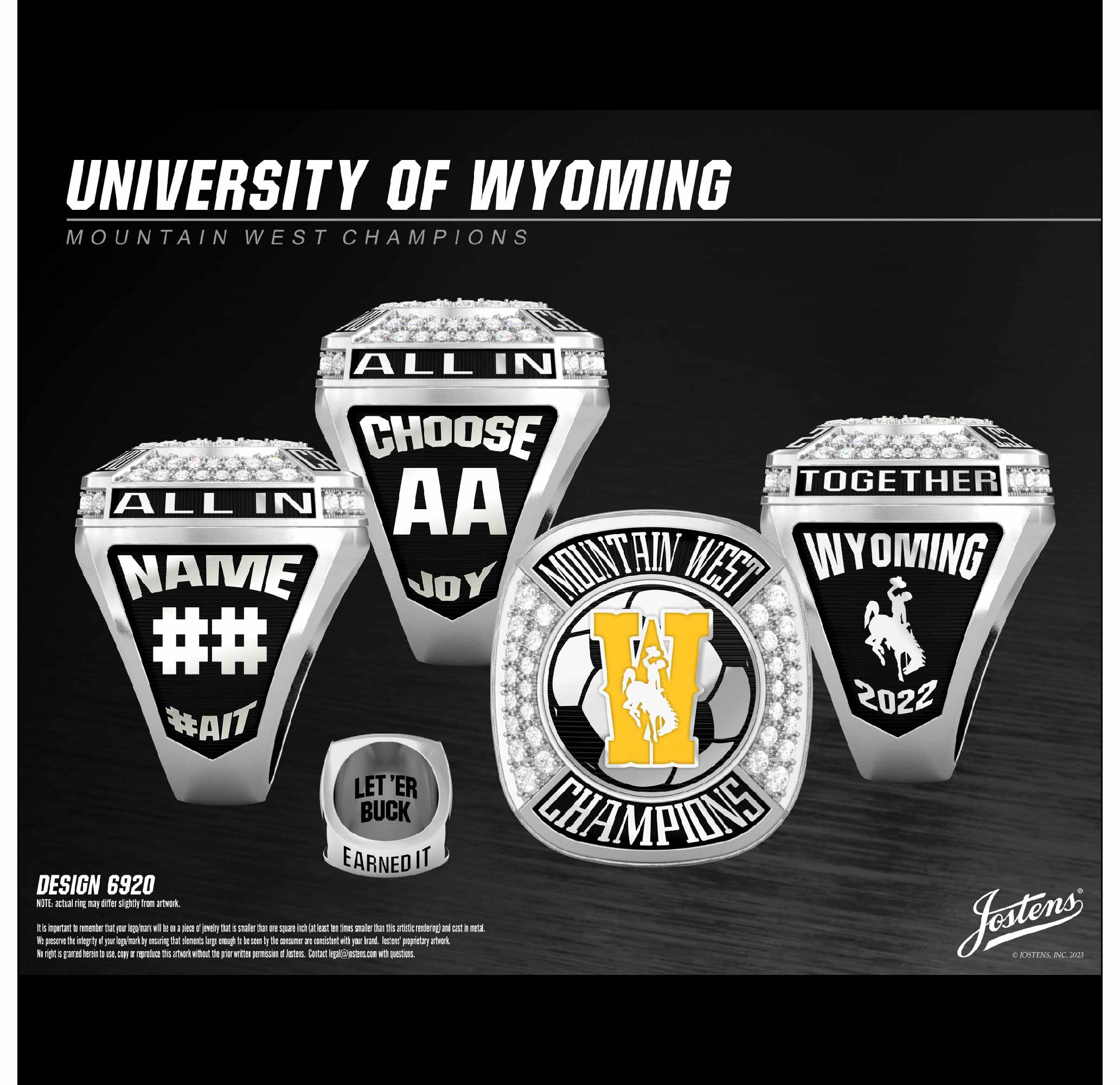 University of Wyoming Women's Soccer 2022 Mountain West Championship Ring