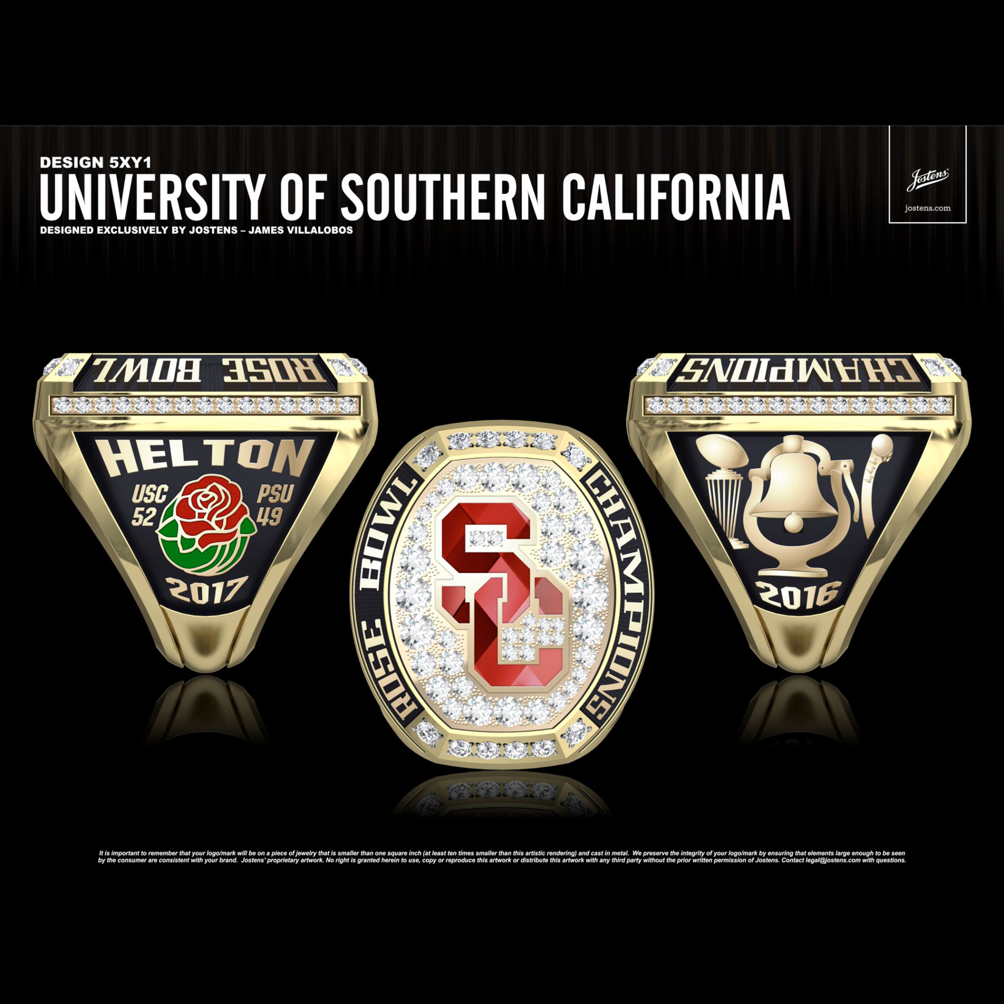 USC Men's Football 2016 Rose Bowl Championship Ring