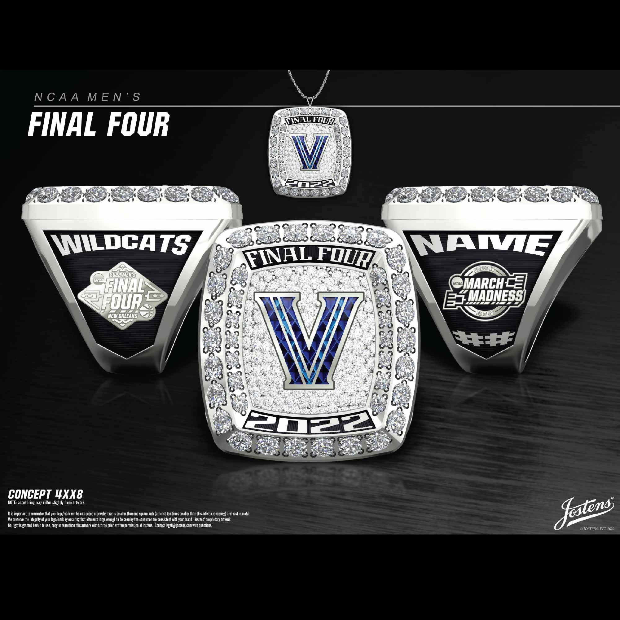 Villanova University Men's Basketball 2022 Final Four Championship Ring
