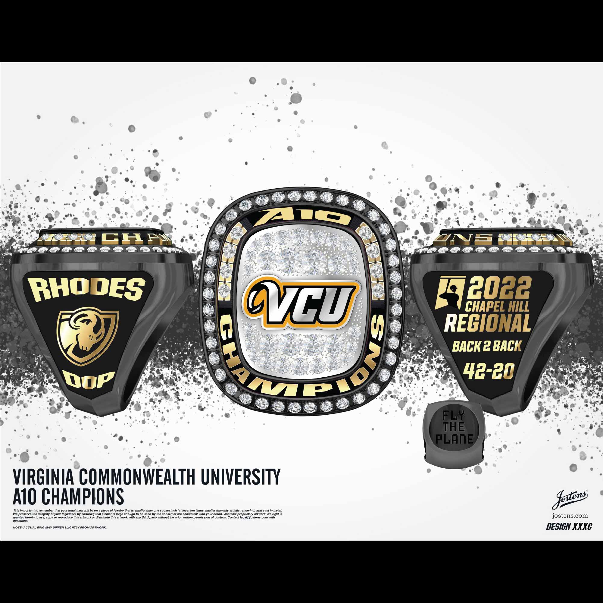 Virginia Commonwealth University Baseball 2022 Atlantic 10 Championship Ring