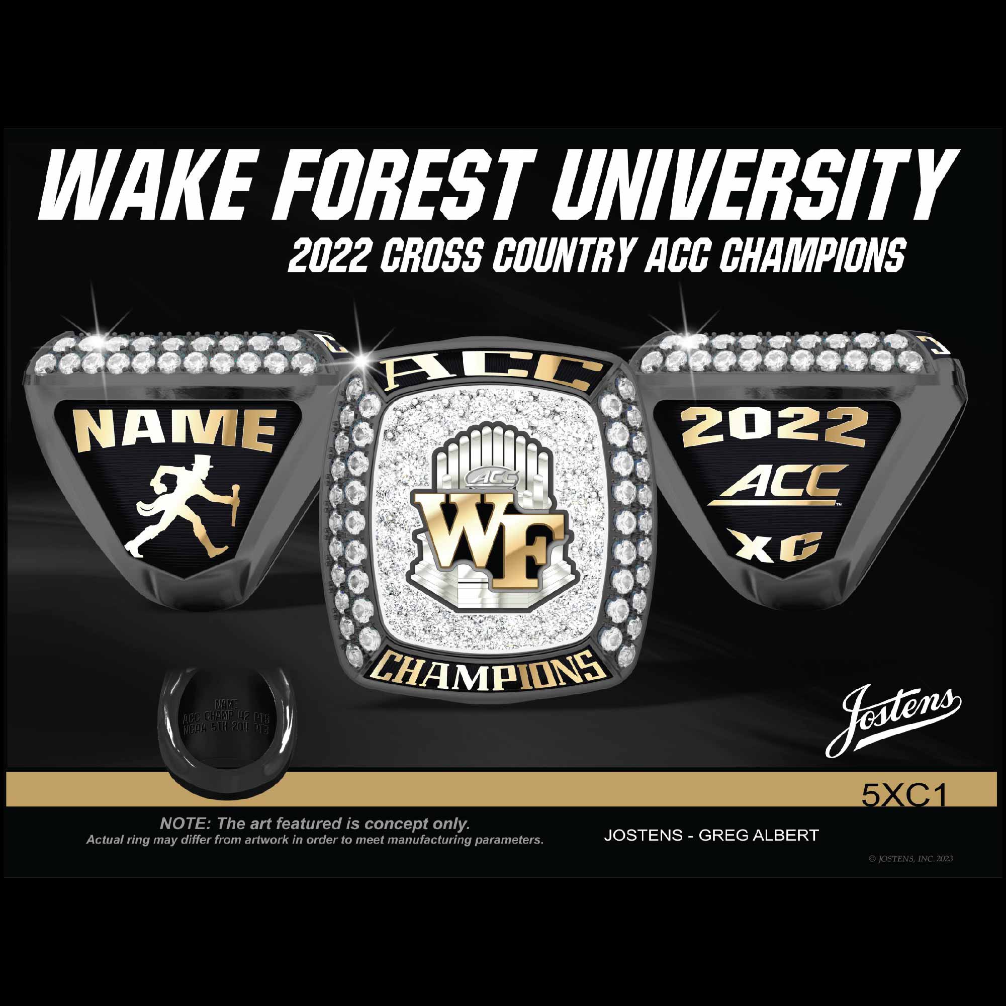 Wake Forest University Men's Cross Country 2022 ACC Championship Ring