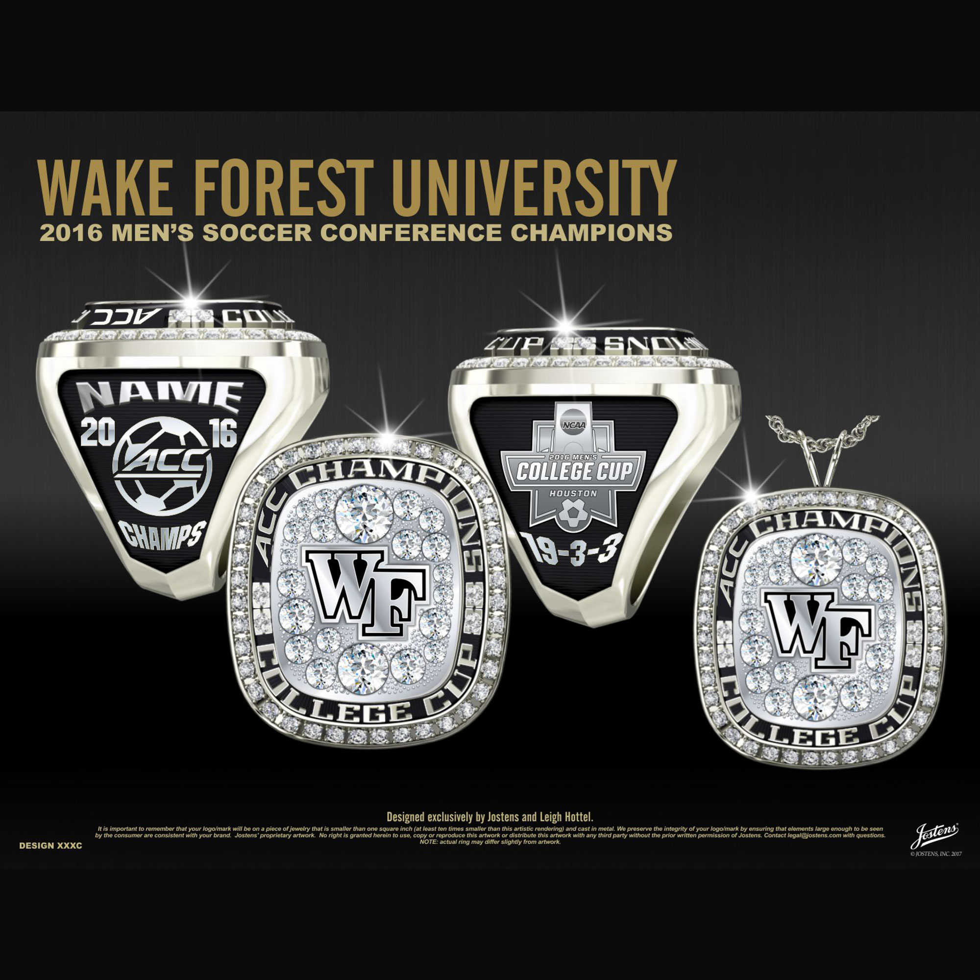 Wake Forest University Men's Soccer 2016 ACC Championship Ring