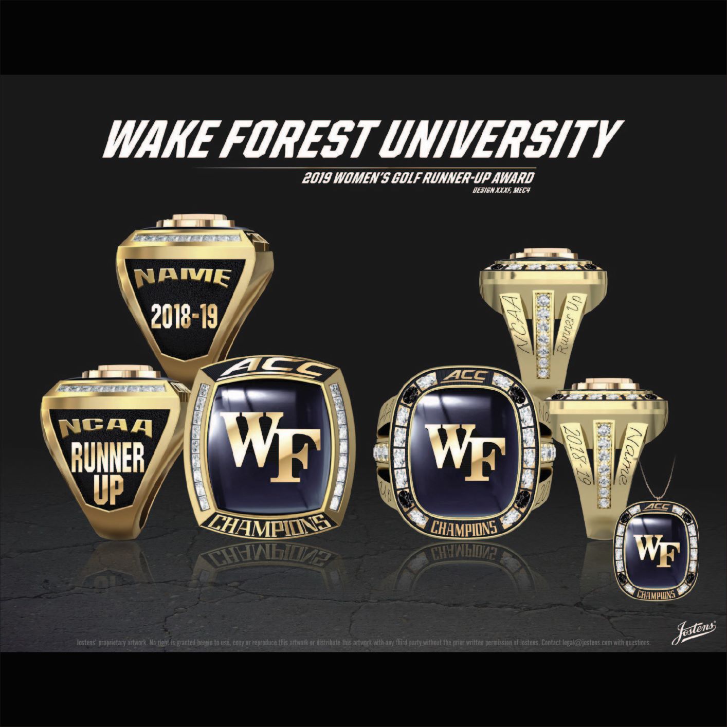 Wake Forest University Women's Golf 2019 ACC Championship Ring