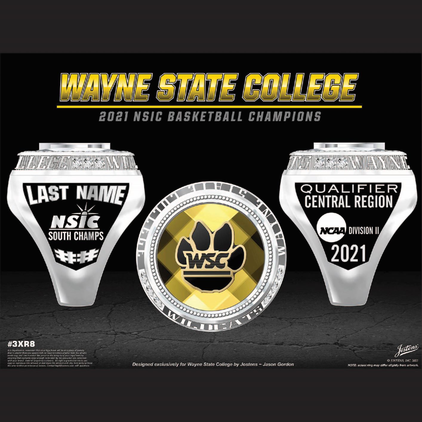 Wayne State College Men's Basketball 2021 NSIC Championship Ring