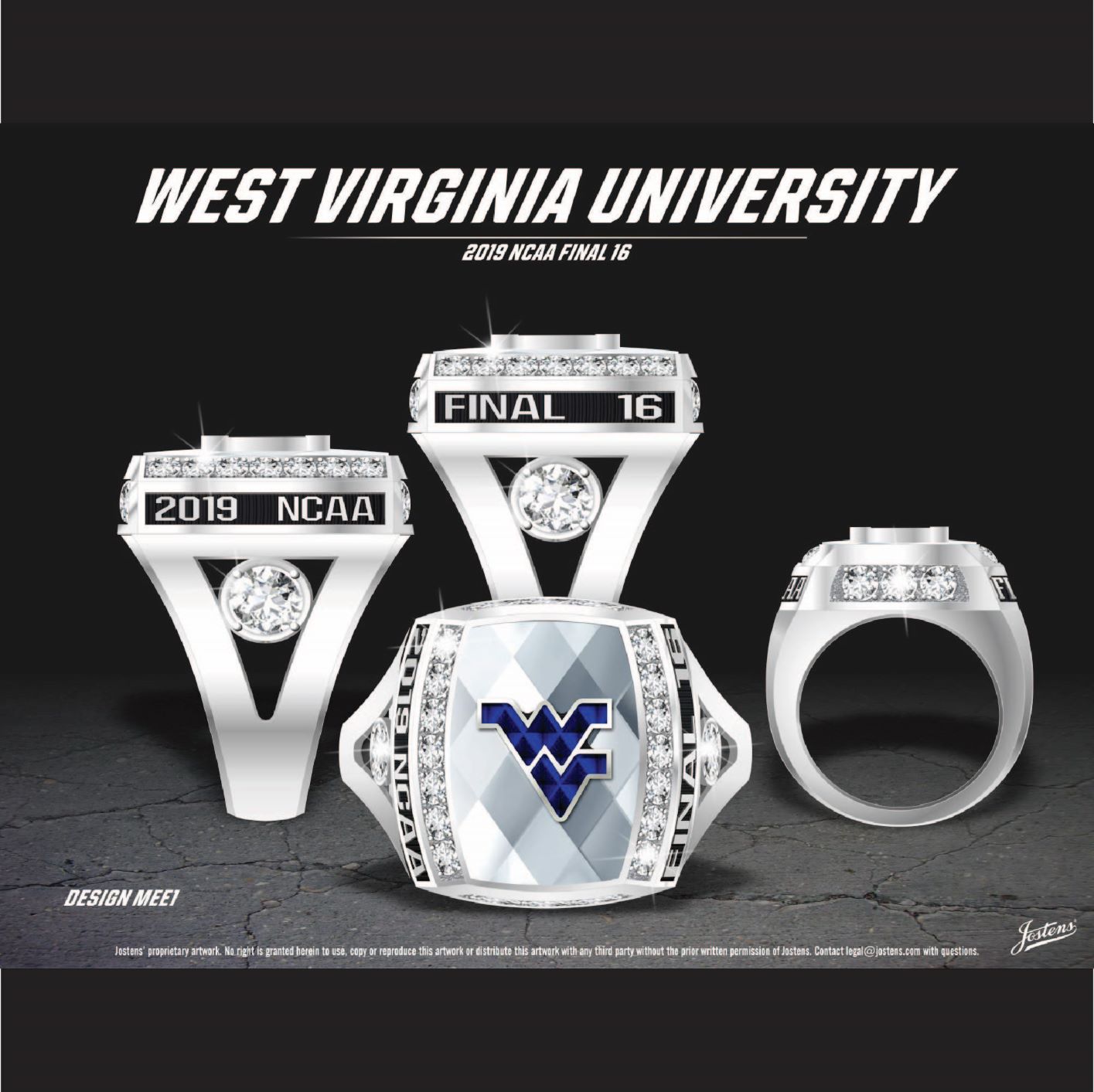 West Virginia University Women's Soccer 2019 Final 16 Championship Ring