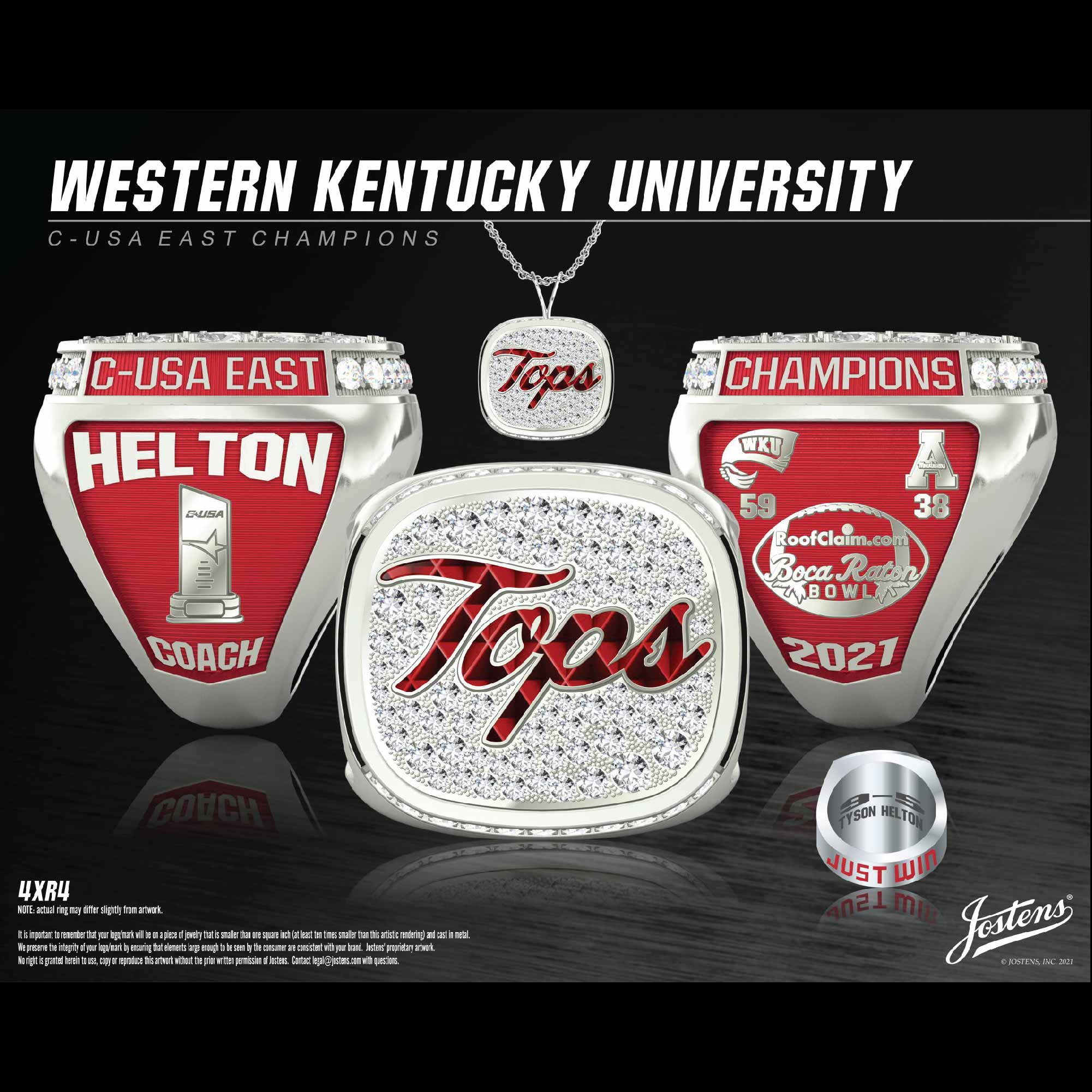 Western Kentucky University Men's Football 2021 C-USA Championship Ring