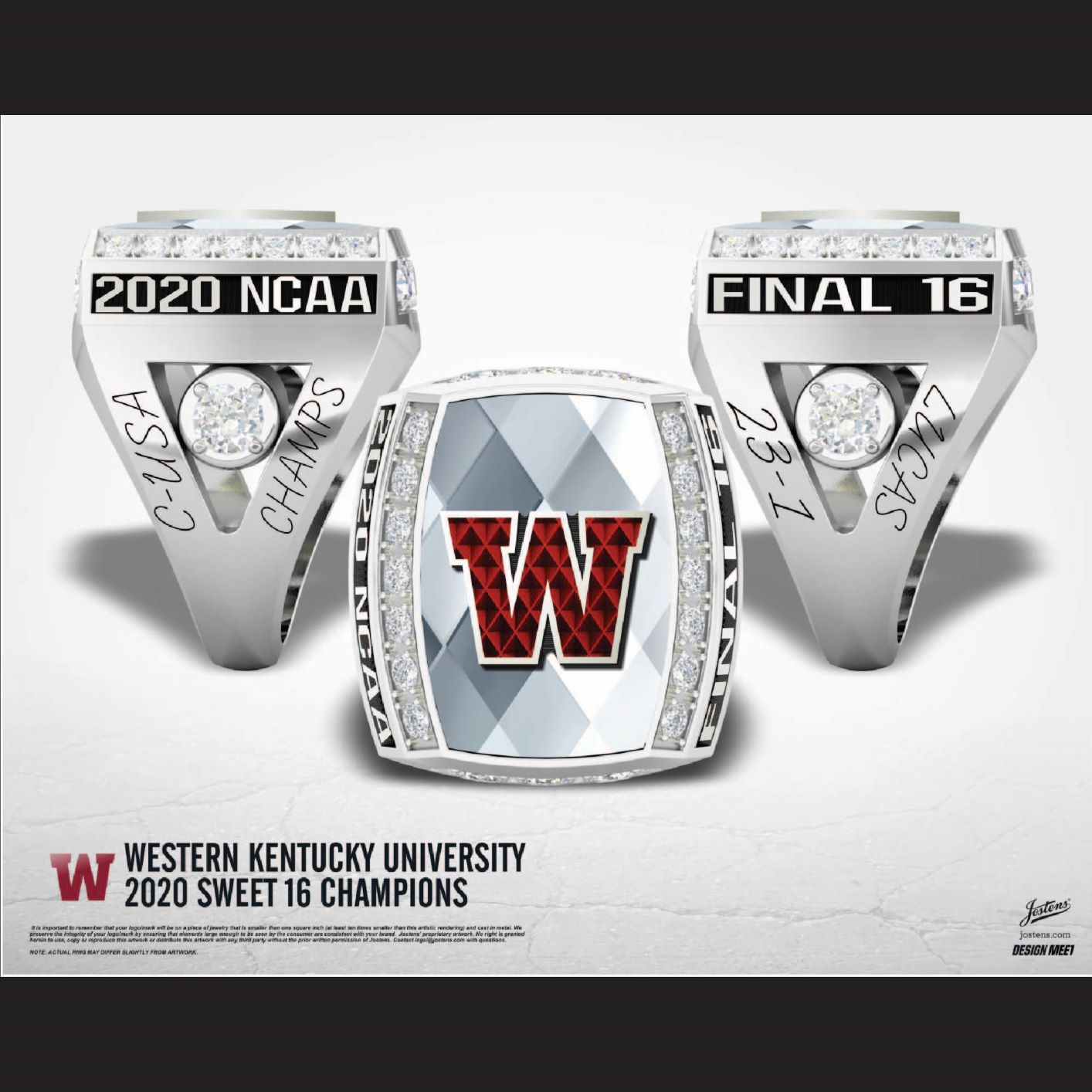 Western Kentucky University Women's Volleyball 2020 Sweet 16 Championship Ring
