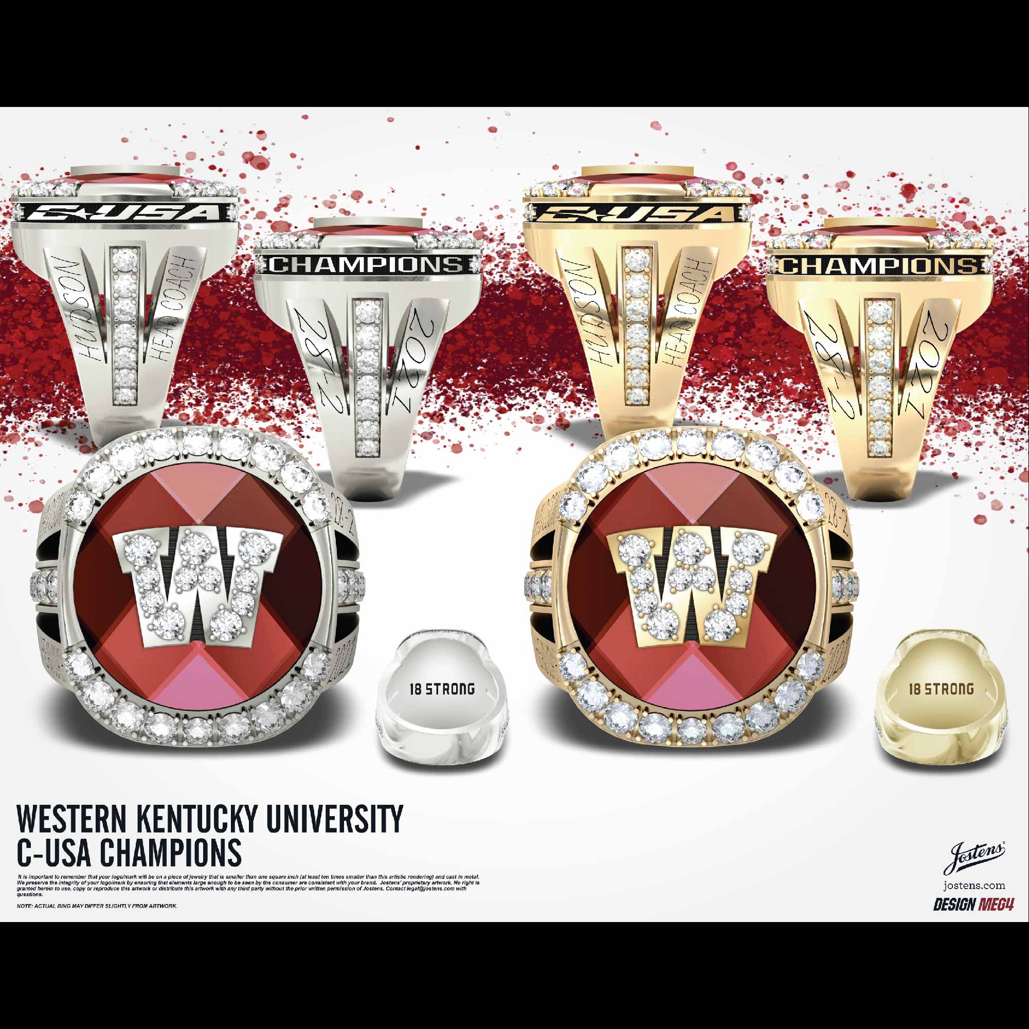 Western Kentucky University Women's Volleyball 2021 C-USA Championship Ring