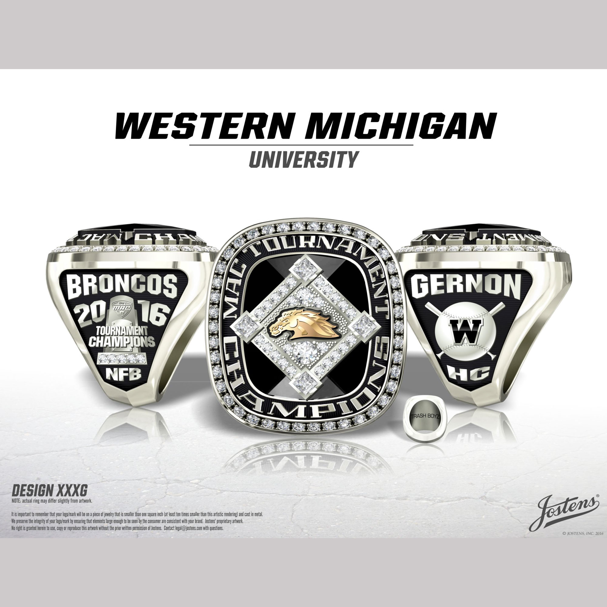 Western Michigan University Men's Baseball 2016 MAC Championship Ring