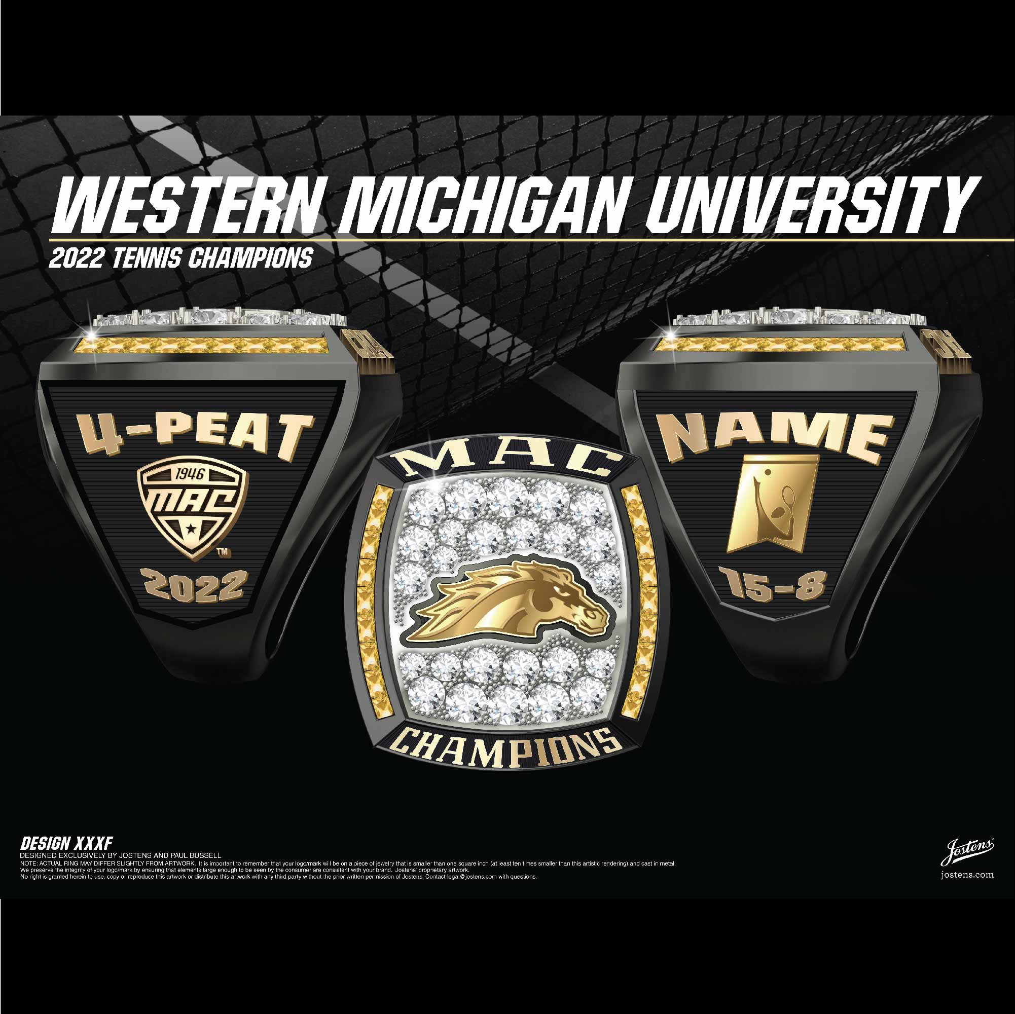 Western Michigan University Men's Tennis 2022 MAC Championship Ring