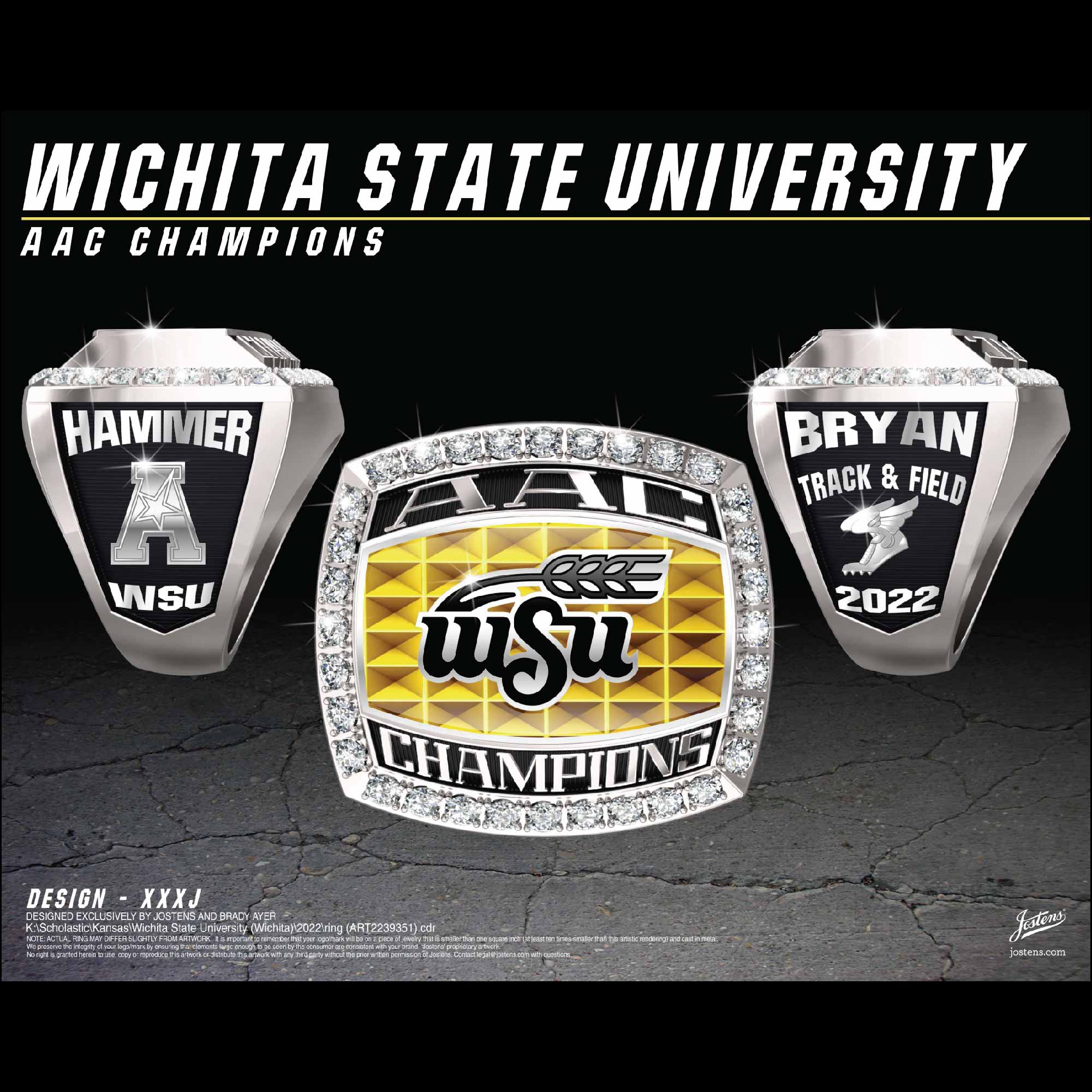 Wichita State University Men's Track & Field 2022 AAC Championship Ring