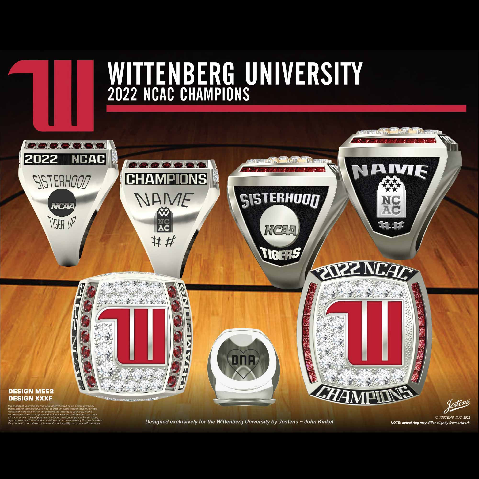 Wittenberg University Women's Basketball 2022 NCAC Championship Ring