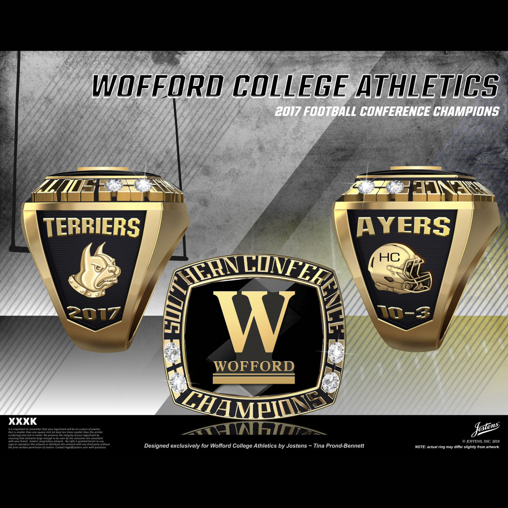 Wofford College Men's Football 2017 SoCon Championship Ring