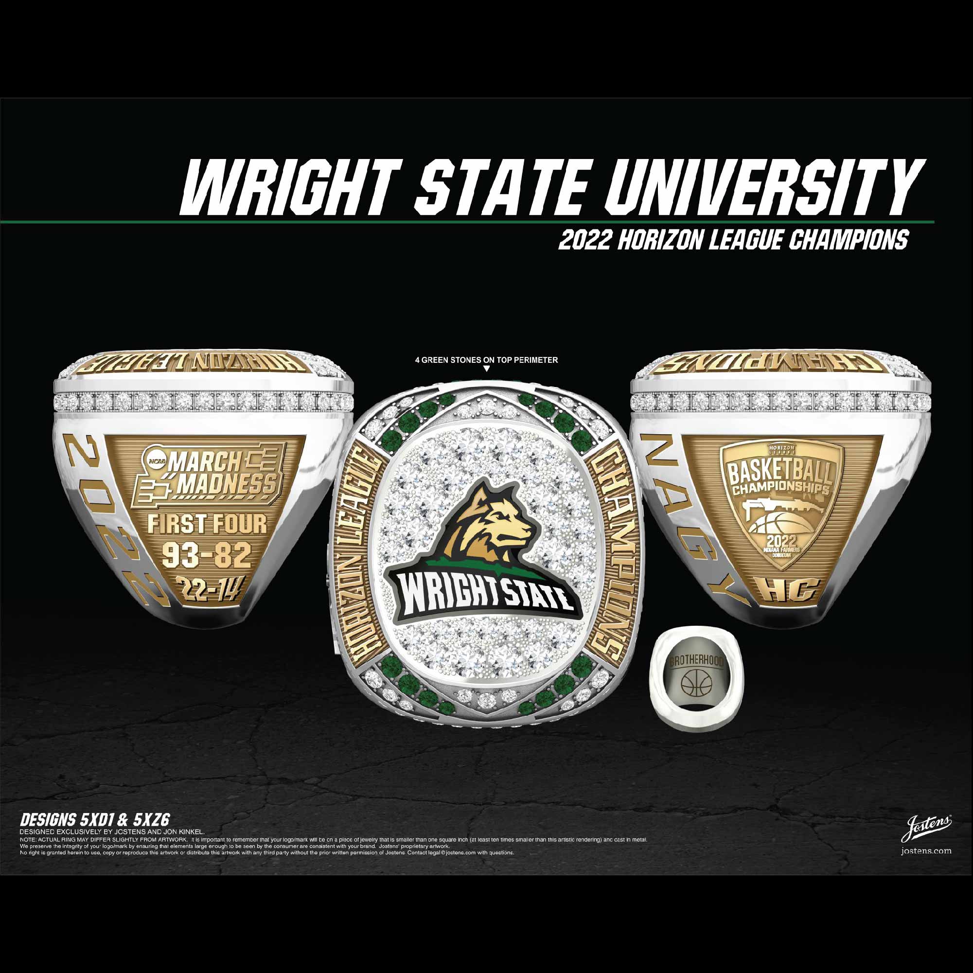 Wright State University Men's Basketball 2022 Horizon League Championship Ring