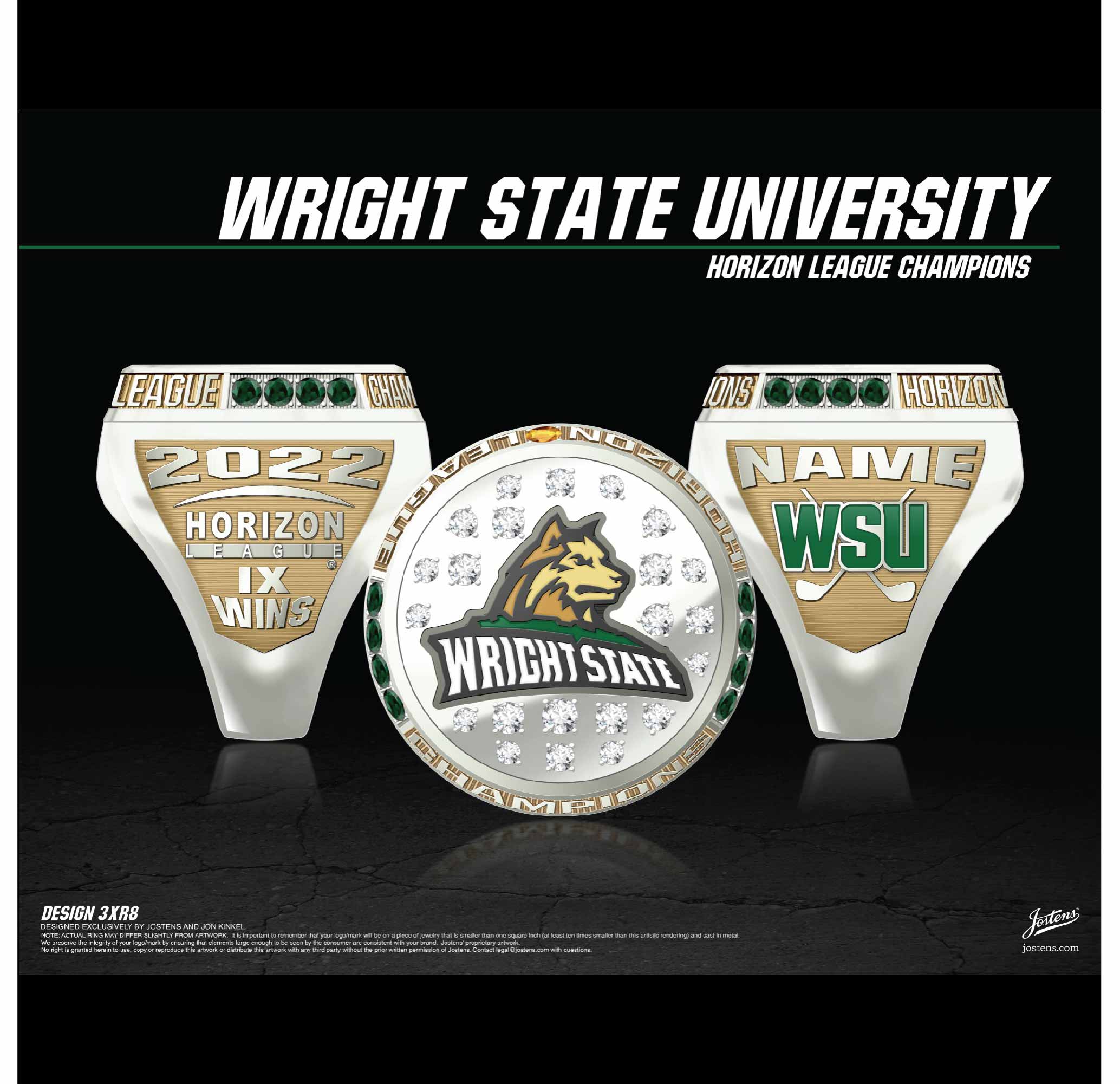 Wright State University Men's Golf 2022 Horizon League Championship Ring