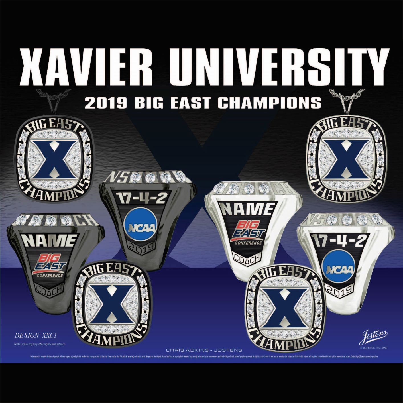 Xavier University Women's Soccer 2019 Big East Championship Ring