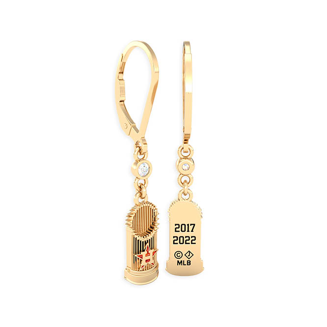 Astros gold Rush Faux Leather Earrings 