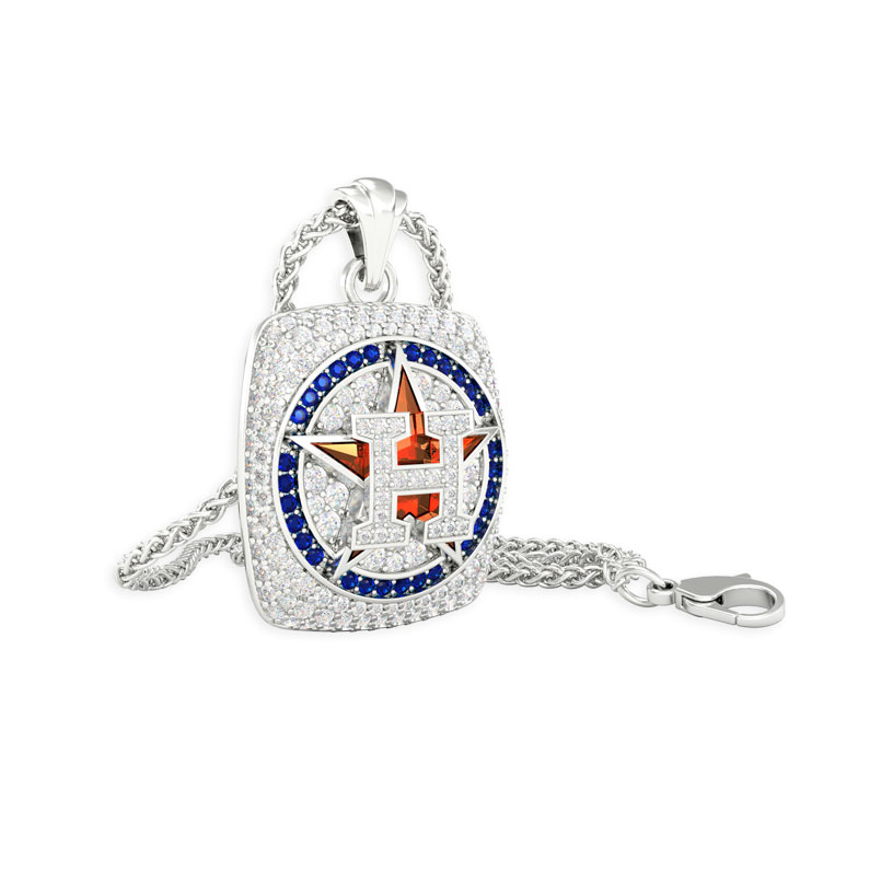 Houston Astros Sterling Silver Gold Plated Pendant Necklace