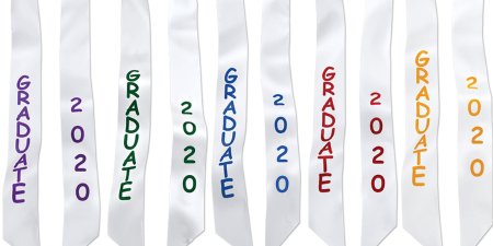 Various graduation sashes