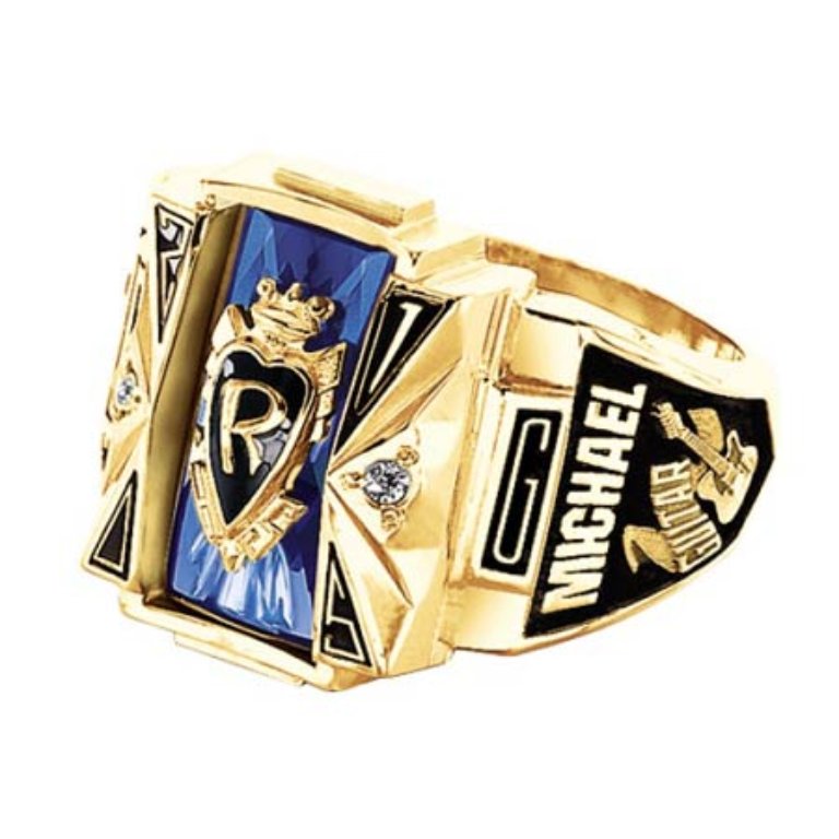 Men s Morgan H29 Ring in Gold with Blue Zircon Stone Jostens