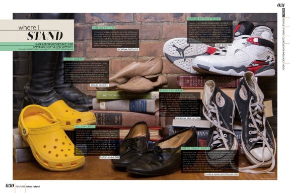 Photo of shoes and books
